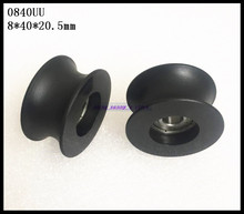 6pcs/Lot 0840UU 0840 UU 8*40*20.5mm Groove Guide Pulley Sealed Rail Ball Bearing Brand New 2024 - buy cheap