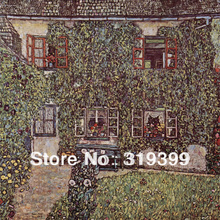 Oil Painting reproduction on Linen Canvas,Forester's House in Weissenbach II by Gustav Klimt,Free fast ship,Handmade,Museam 2024 - buy cheap