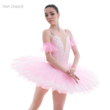 Vestido de balé rosa ameixa açúcar meninas adulto, tutu com borda branca enfeite primeiro camada de tule tutu de panqueca vestido de balé bll053 2024 - compre barato