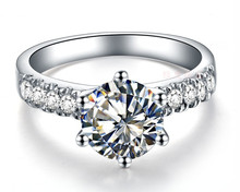 Anillo de boda con diamantes de 2 quilates para mujer, sortija, oro blanco 585 de 14 quilates, seis puntas, diseño perfecto, joyería 2024 - compra barato