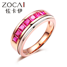 ZOCAI Design Ring Au750 18K rose gold 0.9 CT certified Genuine ruby ring gemstone jewelry ring 2024 - buy cheap
