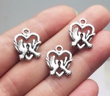 30pcs/lot--18x15mm, bird cham,Antique silver plated Love bird charms,DIY supplies, Jewelry accessories 2024 - buy cheap