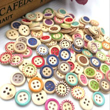 New 30/50/100pcs Multicolor 4 Holes Round Wood Sewing Buttons 15.0mm WB52 2024 - buy cheap