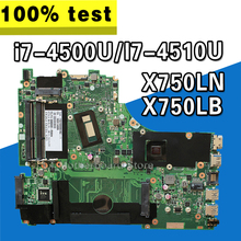 Para For Asus x750ln x750lb x750l k750l a750l computador portátil placa-mãe com gt740m/2gb i7-4500U/I7-4510U 100% teste ok 2024 - compre barato