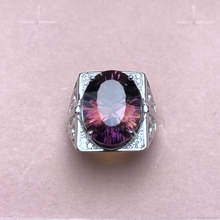 Simple atmospheric style, natural ametrine ring, beautiful color, two-color fire, 925 silver, men's ring, 2024 - buy cheap