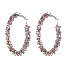 YFJEWE-pendientes de aro con diamantes de imitación para mujer, aretes grandes de Color rosa, negro/blanco, círculo redondo, regalo de fiesta E632 2024 - compra barato