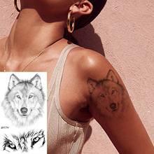 Body Art Drawings Real Wolf Pattern Temporary Tattoos For Women Men Body Art Tattoo Stickers Armband Fake Forest Custom Tatoos 2024 - buy cheap