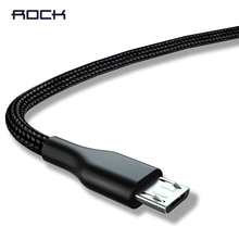 Кабель Micro USB ROCK для синхронизации данных и зарядки, зарядный кабель USB для Samsung Huawei Xiaomi LG Andriod, кабель USB для зарядки 1 м 2 м, шнур 2024 - купить недорого