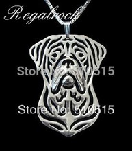 Regalrock colar de buldogue francês, animal de estimação com pingente dogue de bordeaux, holow fashion punk quente 2024 - compre barato