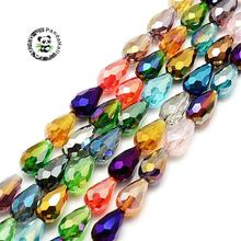 10Strands Faceted Drop Glass Beads Strands, Mixed Color, 15x10mm, Hole: 1mm; about 28pcs/strand, 16" 2024 - buy cheap