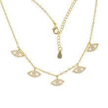 5 PCS CZ evil eye drop charm choker necklace gold silver color Turkish Boho fashion jewelry 2024 - buy cheap