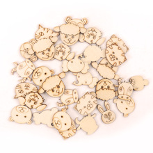 Handmade Wooden Crafts Accessories Home Decoration Scrapbookings Painting DIY Mix Animal Wood Ornaments 25-35mm 20pcs MZ281-1 2024 - buy cheap