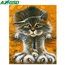 AZQSD Diamond Mosaic Cat Decor Diamond Embroidery Animals Full Square Painting 5d Diy 2024 - buy cheap