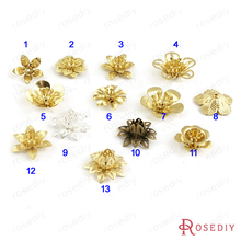 Wholesale 3D Flower Copper Bead Caps Diy Jewelry Findings Accessories 20 Pieces -Multi style can be chose (JM5673) 2024 - buy cheap