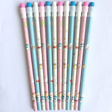 5 Pcs Color Random HB Wooden Pencil with Eraser Cap Creative Stationery Student Writing Pencil Office School Supply ChildGift 2024 - buy cheap