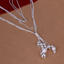 Hot Sale!!Free Shipping 925 Silver Necklace,Fashion Sterling Silver Jewelry Three Harness Bead Necklace SMTN186 2024 - buy cheap