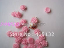 rf-12-3 Free Shipping 3D 200pcs/bag Resin Decoration Pink Big Rose Shape Nail Art Decorations 2024 - buy cheap