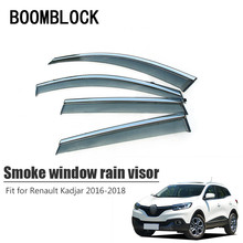 BOOMBLOCK 4pcs Car Covers Window Visor Sun Rain Wind Deflector Awning Shield ABS For Renault Kadjar 2016 2017 2018 Accessories 2024 - buy cheap