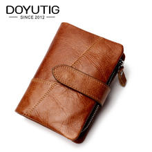 DOYUTIG Simple Design 100% Top Genuine Cow Leather Men Wallet Classical Male Short Wallet Vintage Card Holder & Coin Purses B035 2024 - buy cheap