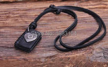 N189 Black Vintage Book & Heart Pendant Leather Choker Necklace Lovers' His Hers Mens 2024 - buy cheap
