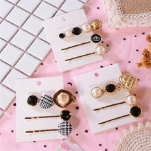 3pcs/Set Women Fashion Imitation Pearl Hair Clips Hair Accessories Hair Pins Button Metal Hairpin Barrette Snap Styling Tool 2024 - buy cheap