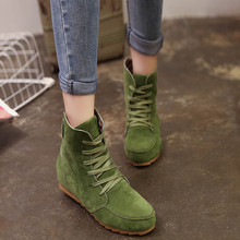 2020 novo outono inverno botas femininas sólido europeu senhoras sapatos botas de camurça couro tornozelo botas com grosso scr 2024 - compre barato