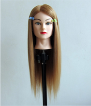 Free Shipping Hair Head Mannequin Maniquin Dummy Synthetic Hair Training Mannequin Head With Clamp 2024 - buy cheap