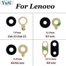 Yuxi capa de vidro para câmera traseira, para lenovo k8 note/k6 note/k6/k5 note/zuk z1/zuk z2, cobertura com cola adesiva 2024 - compre barato