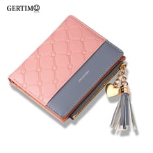 Cartera de cuero con borlas para Mujer, Mini monedero pequeño de marca de lujo, famoso, monedero corto con cremallera, Cartera estilo clutch para Mujer 2024 - compra barato