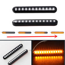 2Pcs Universal Sequential Water Flowing 12 LED Mini Strips Motorcycle Car Strips Led Turn Signal flasher Lights Amber marke lamp 2024 - buy cheap