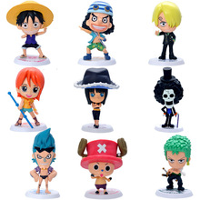 Аниме One Piece 9 шт./компл. Vol.38 Zoro Sanji Nami Robin Luffy милая фигурка модель игрушки 2024 - купить недорого