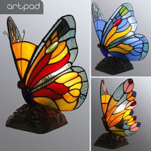 Artpad витражные светодиодсветильник лампы-бабочки с вилкой Стандарта США/ЕС E27 для спальни 2024 - купить недорого