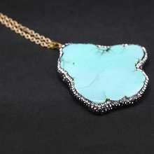 Necklace Women Jewelry Druzy Gifts 24K Gold Long Chain Quartz Crystal Nature Natural Stone Pendant  Necklace 2024 - buy cheap