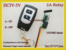 Transmisor receptor de Control remoto DC3-5V, interruptor de relé de encendido y apagado, interruptor inalámbrico, Mini interruptor momentáneo de 30x13x12mm, 315/433MHZ 2024 - compra barato