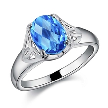 MYOOEWLN-Anillo de plata de primera ley y circón para hombre y mujer, sortija, plata esterlina, Circonia cúbica, zirconia, circonita, zirconita, circón, color azul marino, plateado brillante 2024 - compra barato