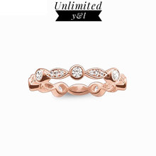 Rose Gold Rings Style White Cubic Zirconia Silver Fashion Jewelry Love Acessories for Women and Men Love Gift 2024 - buy cheap