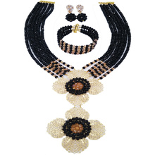 Fashion Black Gold AB African Beads Jewelry Set Nigerian Wedding Necklace Crystal Bridal Party Jewelry Sets 6DHJZ002 2024 - buy cheap