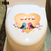 YOJA 23X15.8CM Lover Birds In Love Wall Decal Funny Cartoon Living Room Home Decor Toilet Sticker T3-1207 2024 - buy cheap