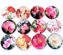 Cabujones de vidrio para fotos, 10 unids/lote, 25mm, mezclados, hechos a mano (Serie de flores) 2024 - compra barato