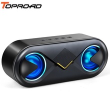 TOPROAD Portable Bluetooth 5.0 Speakers 10W Wireless Stereo Bass Hifi Speaker Support TF card AUX USB Handsfree with Flash LED 2024 - buy cheap