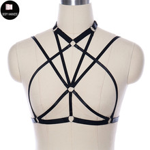 Mulheres gótico corpo cinto cinto preto superior gaiola sutiã sexy lingerie rave bondage harajuku bustier pólo dança corpo gaiola 2024 - compre barato