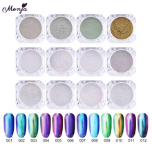 Monja 12 Colors Nail Art Magic Mirror Powder Shimmer Glitter Chrome Dust Pigment DIY Decorations Tools 2024 - buy cheap