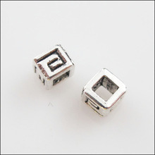 100Pcs Tibetan Silver Color Tiny Square Spacer Beads Charms 4.5mm 2024 - buy cheap