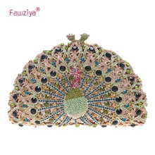 Fawziya Luxury Crystal Clutches For Women Peacock Clutch Evening Bag 2024 - buy cheap