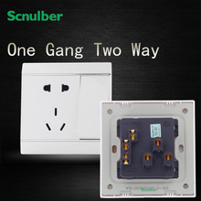 86 white 1 gang 1 way electrical rocker push button wall switch and 2pin american 3pin au PE socket 2024 - buy cheap