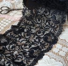 3 Meters Black Polyester Lace trim Fabric DIY Sewing Accessories Gauze Embroidered Lace 14cm Width 2024 - buy cheap