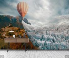 3D Mountain Wall Murals for Living Room Hot Air Balloon Scenery Wallpaper Mural Stereo Wall Paper Roll Printed Photo Wall Mural 2024 - buy cheap
