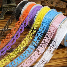 Candy Colors Lace Roll DIY Adhesive Masking Tape Scrapbooking Paper Diary Album Decorative Sticky Paper Masking Tape 2024 - buy cheap