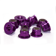 4pcs M2 M3 M4 M5 M6 Aluminum Nylon Locking Nut Flange Head Nuts Purple Color 2024 - buy cheap