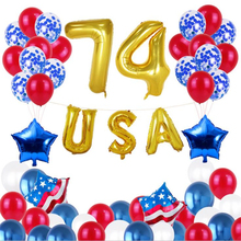 50 шт./лот, вечерние воздушные шары для празднования Дня независимости США, красные, синие, фольгированные и латексные воздушные шары, украшения для Дня независимости, вечерние комплекты США 2024 - купить недорого